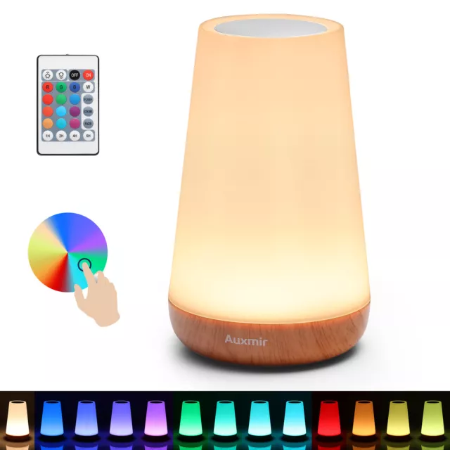 LED Nachttischlampe Nachtlicht Touch Dimmbar RGB Kinder USB Aufladbar Babyzimmer