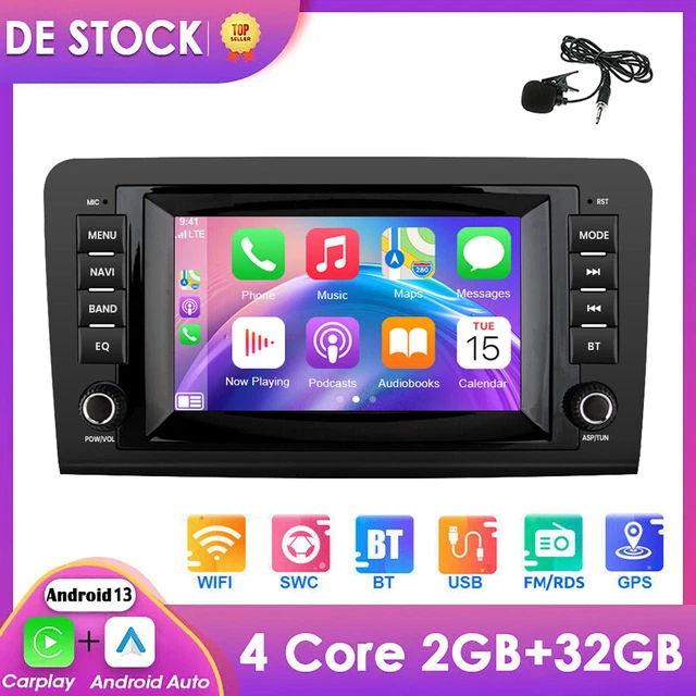Autoradio Android 13 Carplay GPS RDS per Mercedes ML/GL Classe W164 X164 2005-12