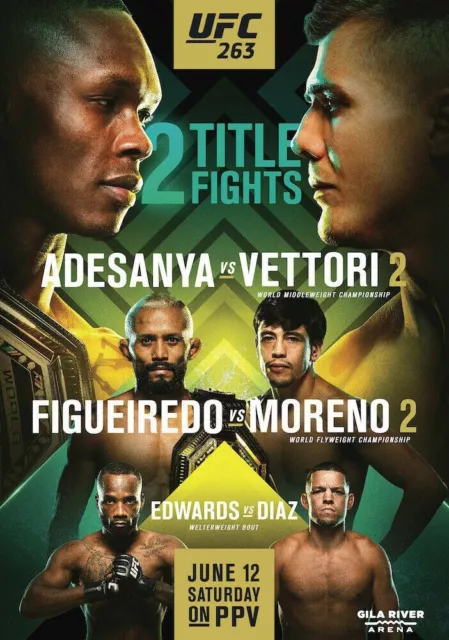 Adesanya Vs Vettori Poster Locandina 45X32Cm || Arti Marziali Mma Ufc