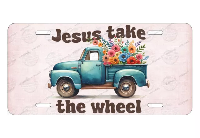 Jesus Take the Wheel Christian License Plate Auto Car Bike Motorcycle truck Boat