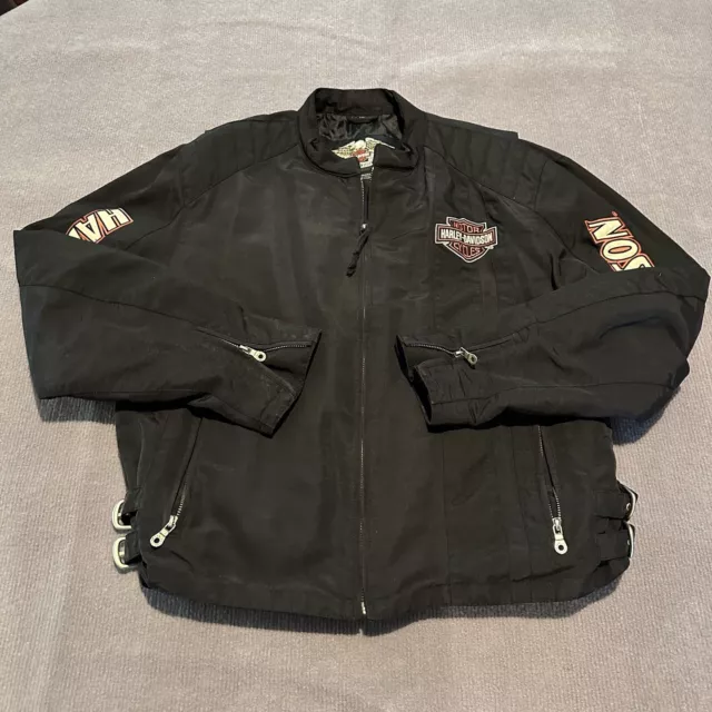 Harley Davidson Men’s Motorcycle Jacket Black Denim Jacket Size XL Extra Large