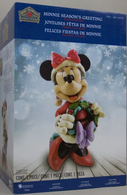 Disney Traditions Jim Shore Christmas 17 in Minnie Mouse Greeter Figurine NIB