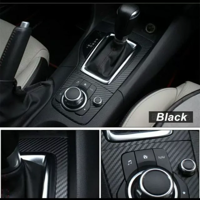 1x 3D Car Interior Accessories Panel Black Carbon Fiber Vinyl Wrap Sticker Decal 3