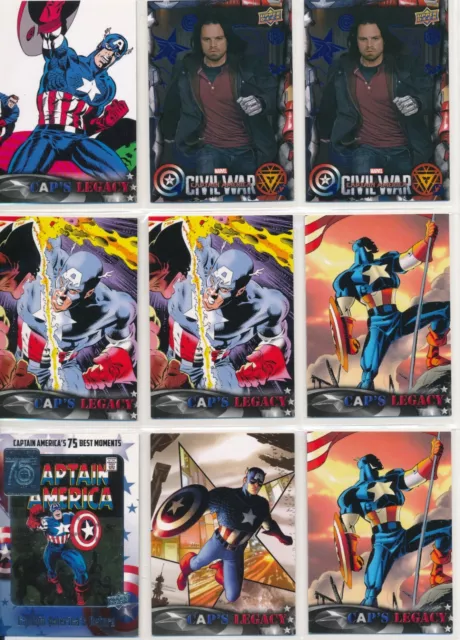 2016 Marvel Captain America Civil War Caps Mixed Chase Card Lot of (9) #12