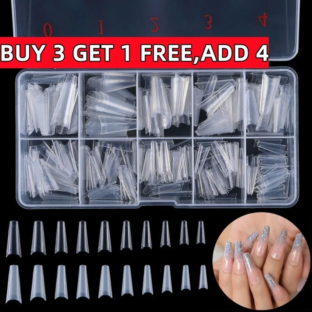 500 Nail Tips In Box False Nails For Acrylic Gel Extension Half  Cover Ballerina