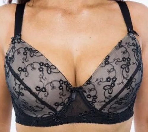 PLUS SIZE BIG CUP Ladies bra, full coverage, underwired, firm hold, black  £8.95 - PicClick UK