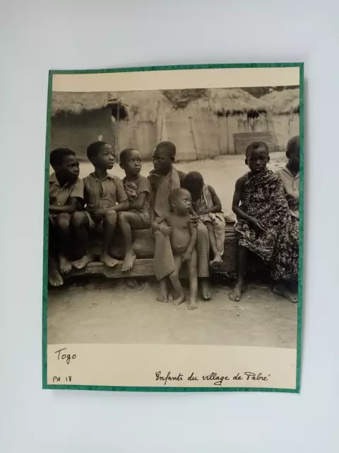 29x23 -TOGO- Attr. à Jean Morin/Alger 1950 -Enfants du village de Pabré- Vintage