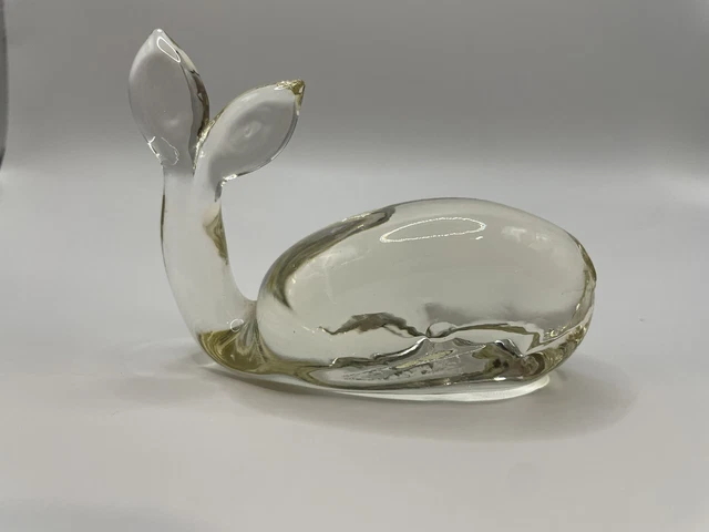 Vintage Pilgrim Glass Whale Paperweight