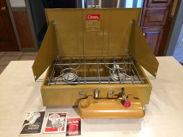VINTAGE COLEMAN 413G Gold Bond 2 Burner Camp Stove - Never