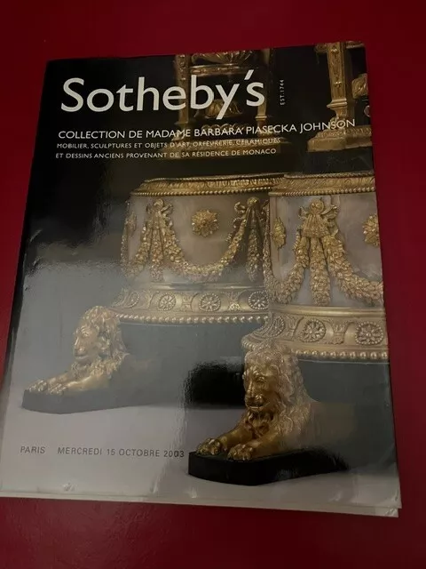 Sothebys Paris Catalog PF3023 Madame Barbara Piasecka Johnson 2003 Auction