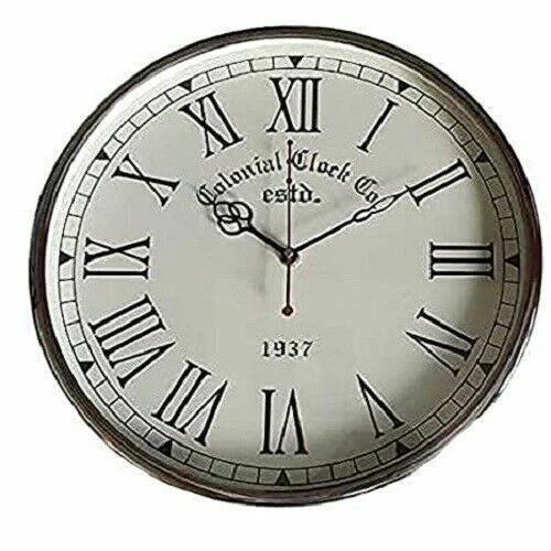 Monde Antique Montre ( Waw ), Vintage Chrome Et Acier Inoxydable Horloge Murale