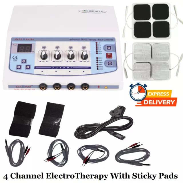 Professional Home Use 4 Channel ElectroTherapy With Sticky Pads Pain Relief Unit