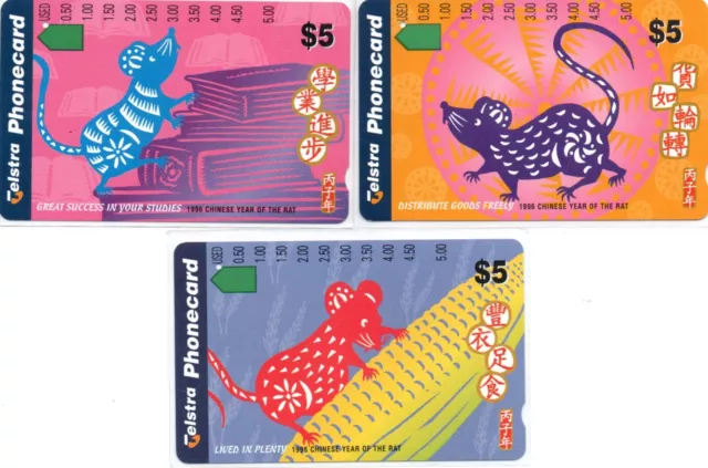 Telstra Phonecards - Chinese Year of The Rat - All One Hole