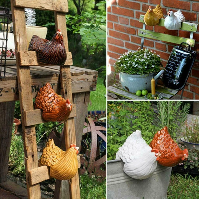 Hahn Gartendekoration Huhn Henne Kunst Hof Figur Statue Dekor Harz M4W3 12