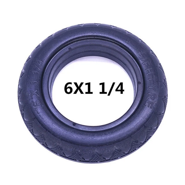 Roue Pleine 6x1 1/4 Noir 6 Pouces Pour Trottinette électrique Ou Vélo Pliant - Neuf