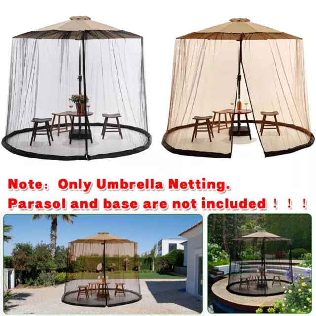 7-12FT Umbrella Table Screen Cover Mosquito Bug Insect Net Outdoor Patio Netting