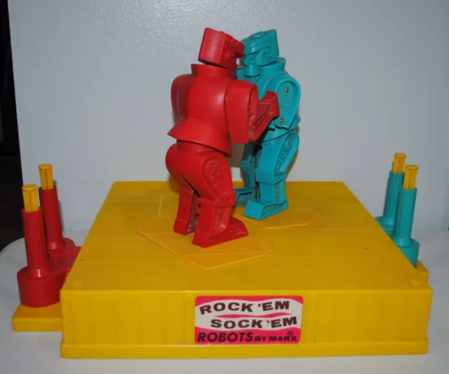 1966 Rock Em Sock EM Robots Marx Beautiful Condition Working RARE Vintage