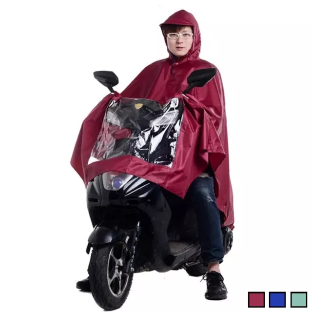 Giacca Antipioggia Poncho Mantella Con Visiera Impermeabile Pioggia Moto Scooter