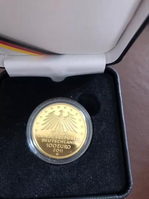 100 Euro Goldmünze BRD 2011 UNESCO Welterbe-Wartburg -G- 2