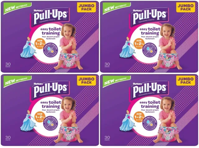 HUGGIES PULL UPS GIRLS Easy Toilet Training Pants (120 Pack) Age 1