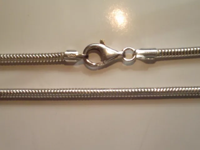 runde Schlangenkette Sterlingsilber Länge 42 cm x 2 mm,Silberkette Collier 42 cm
