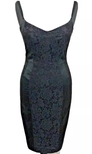 Dolce and Gabbana D&G black bustier lace panel corset dress IT44 UK12 US8 EU38