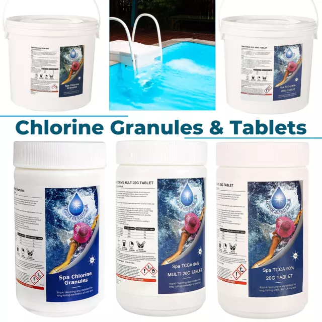 Stabilised Chlorine Granules Spa Hot Tub Tablets Pool Water Cleaning Chemical