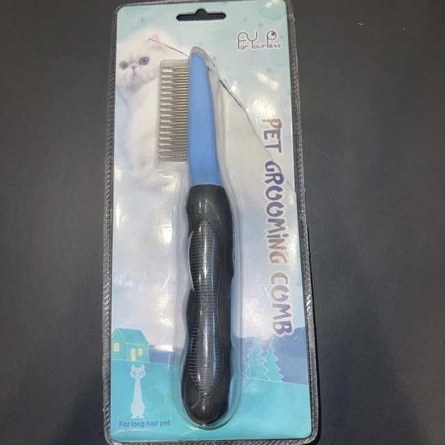 Fine Pet Dog Hair Shedding Grooming Flea Comb Puppy Cat Stainless Pin Hair Brush