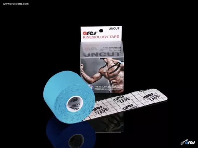 Ares Tape Uncut Kinesiology Elastic Sports Tape - Blue - Pain Relief & Support