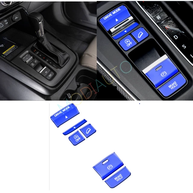 FOR HONDA CRV 20232024 Blue Aluminum Console Gear Shift Button Cover
