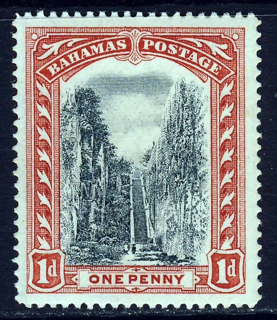 BAHAMAS 1901 1d. Queen's Staircase Black & Red Perf.14 Wmk Crown CC SG 58 MINT