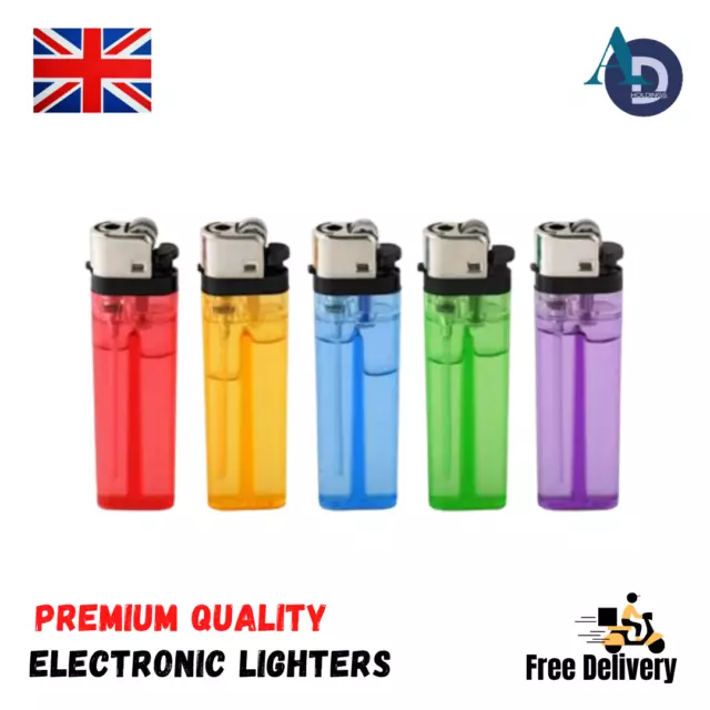 5 Colours Electronic Lighters Set Refillable Gas Child Safety Adjustable Flame
