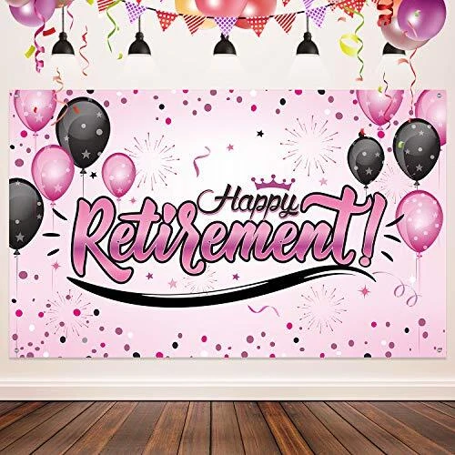 Happy Retirement Party Decorations Giant Black and Gold Sign Retirement Party...
