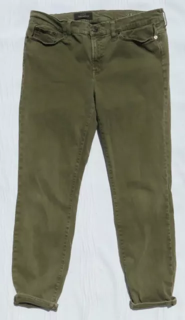 J CREW Women’s Green Stretch Sueded Denim Skinny TOOTHPICK Jeans sz US M 31 12