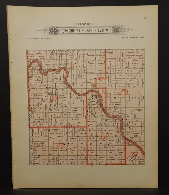 Oklahoma Woodward County Map Webster Township  1910  !R6#21