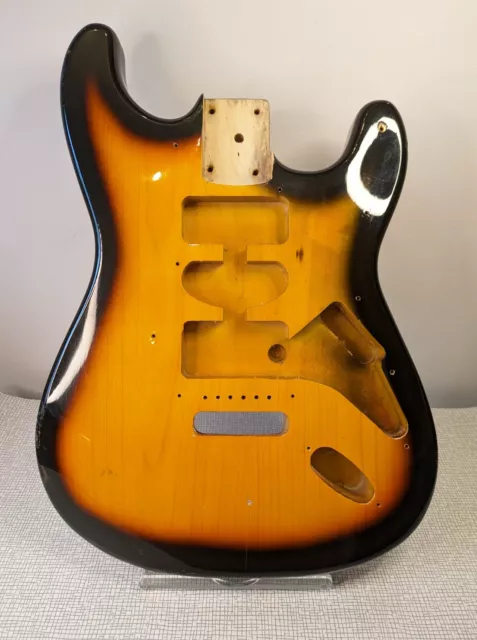 Classic Stratocaster Strat Style Guitar Body 3-Tone Sunburst Poly w/Scratchplate