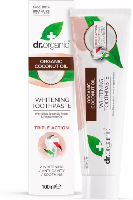 Dr.Organique Bio-Activ Coco Blanchissant + Dentifrice 100ml Vegan + Écologique