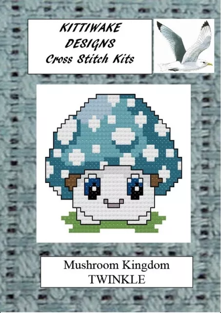 Mushroom Kingdom - TWINKLE Cross Stitch Kit Kittiwake. Beginners Kit