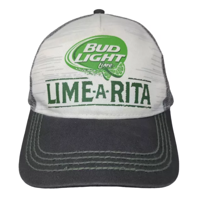 Bud Light Men's Snapback Mesh Back Hat Gray OSFM Lime A Rite Graphic Logo Beer