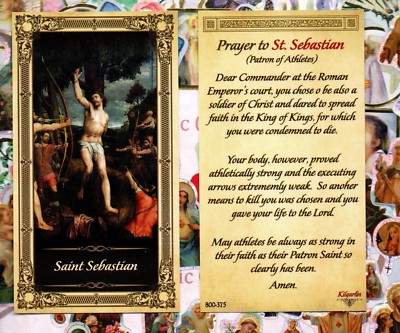 SAINT SEBASTIAN WITH Prayer to St. Sebastian - Paperstock Holy Card $1. ...