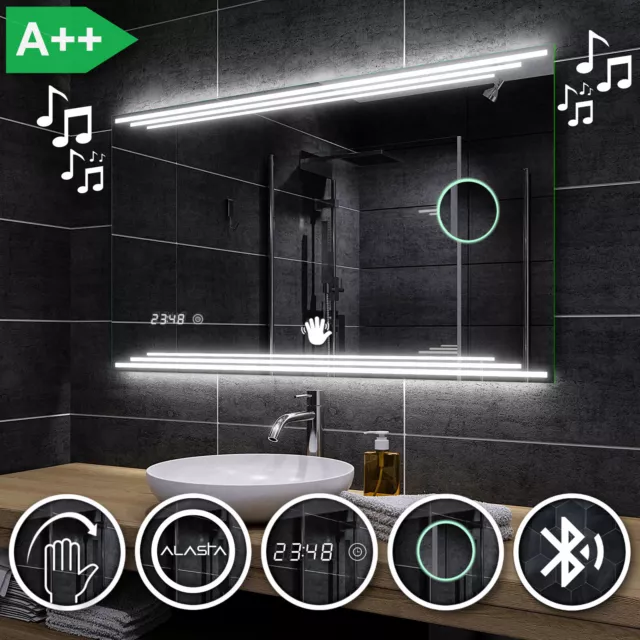 Miroir Salle De Bain Lumineux LED BIRMA | BLUETOOTH | HORLOGE | INTERRUPTEUR