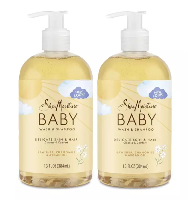 SheaMoisture Baby Wash & Shampoo with Raw Shea Chamomile & Argan Oil 13oz 2 Pack