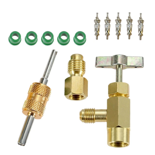 CAN TAP VALVE R134a Refrigerant Dispenser AC Tank Adapter 1/4" Hose £10