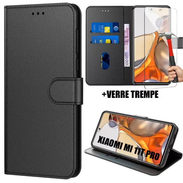 Housse Etui Xiaomi 12T Pro 12 Lite 10T Pro 11 Redmi 10A Flip Case + Verre Trempé