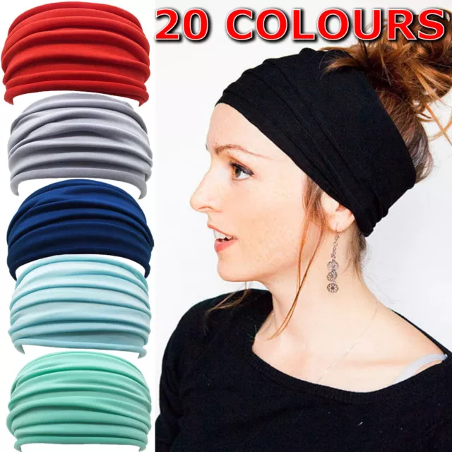 Running Soft Wide Hairband Yoga Elastic Stretch Headband Turban Head Wrap