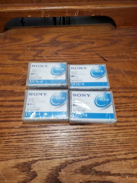 LOT OF 4 NEW SONY DGD150P DDS 4 Data Cartridge Tape 40gb.