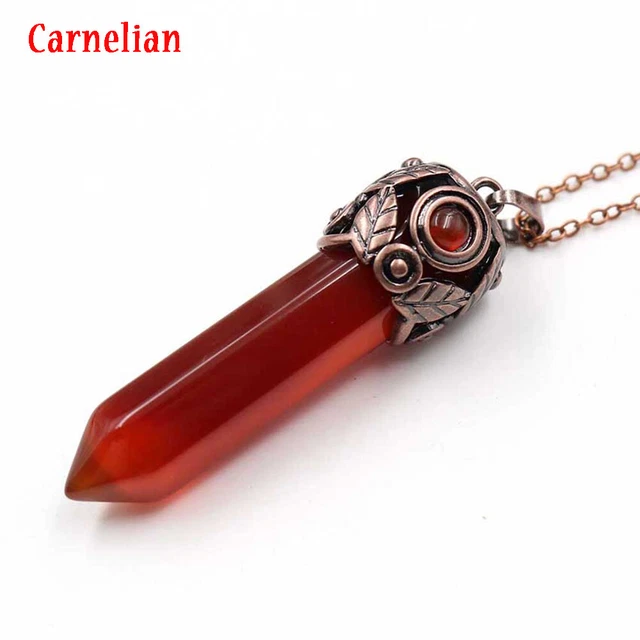 Natural Hexagon Stone Pendant Quartz Crystal Healing Chakra Pendulum Pendant