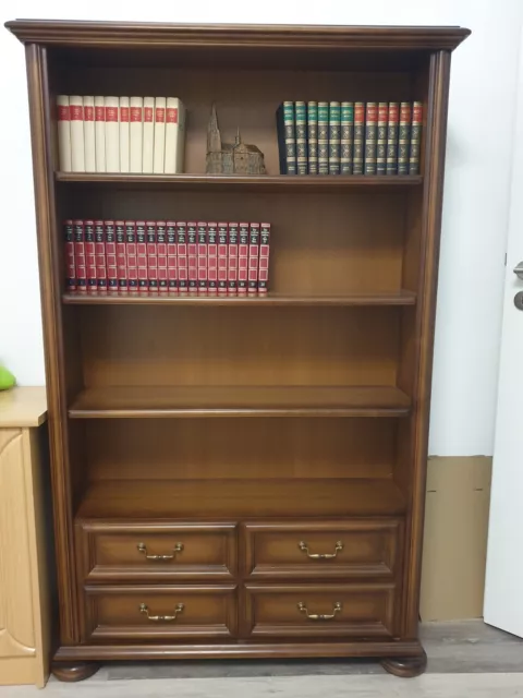 Bücherregal Wand/Standregal Regal Holz Naturbelassen Antik-Stil Bücherschrank