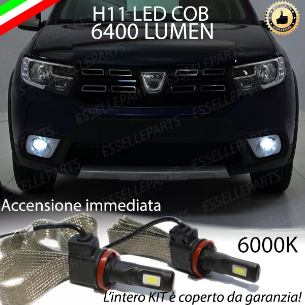 Kit Led Dacia Sandero Mk2 Lampade H11 Fendinebbia Canbus 6400 Lumen 6000K