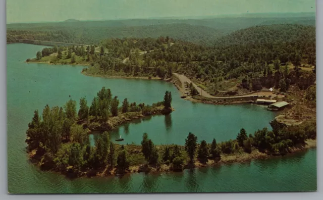 Mountain Home AR Quarry Boat Dock Lake Norfork Aerial View c1964 Postcard